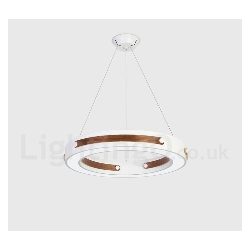 Multi Wood Colors Ring Moderni nykyaikainen riippuvalaisin akryylivarjostimella