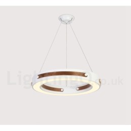 Multi Wood Colors Ring Moderni nykyaikainen riippuvalaisin akryylivarjostimella
