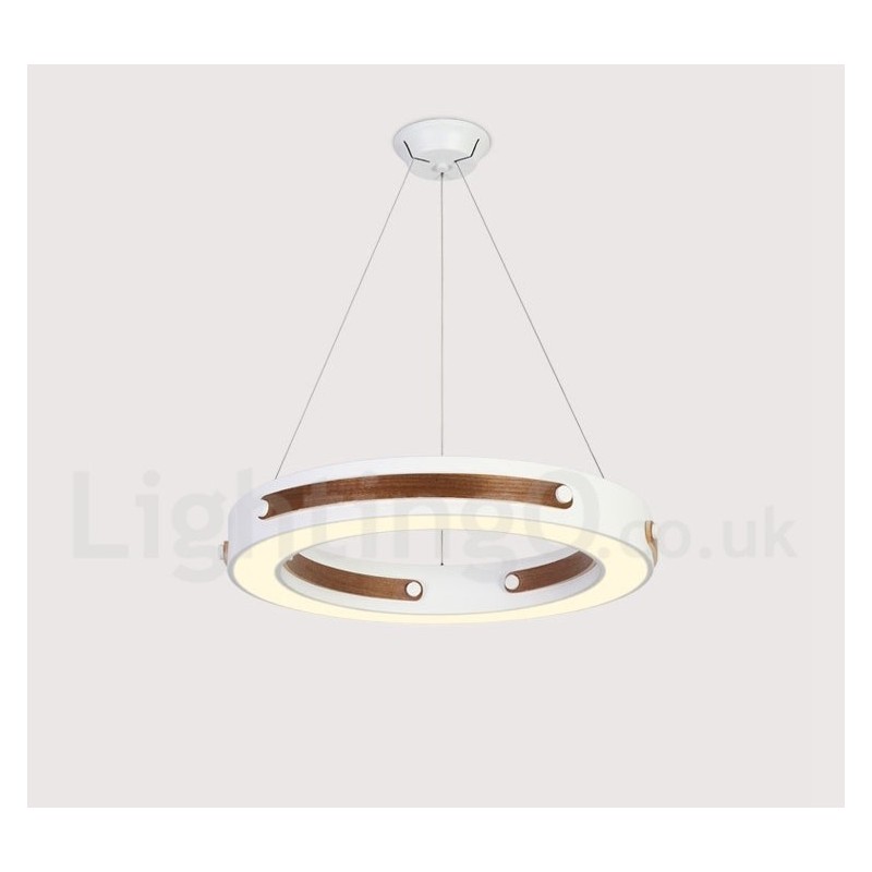 Multi Wood Colors Ring Moderni nykyaikainen riippuvalaisin akryylivarjostimella
