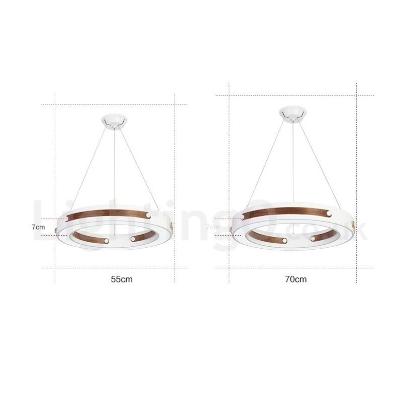 Multi Wood Colors Ring Moderni nykyaikainen riippuvalaisin akryylivarjostimella
