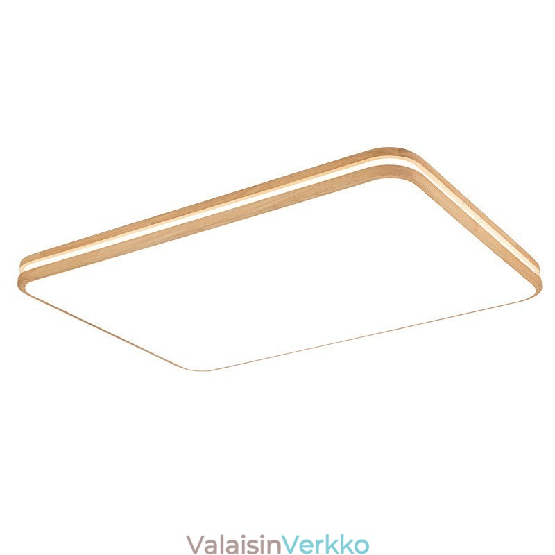 Himmennettävä suorakulmio puinen linssillä Moderni nykyaikainen pohjoismainen uppoasennettava puinen kattovalaisin akryylivarjostimella ja kaukosäätimellä, voidaan käyttää myös seinävalona