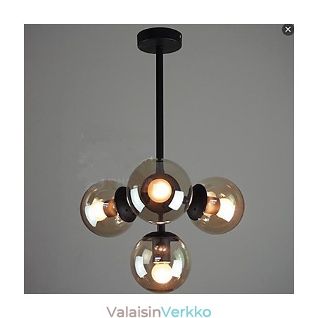 Lasipallorautaiset papuvarsi molekyylikattolamput