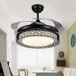108 cm (42") 91 cm (36") Moderni nykyaikainen kaukosäädin ontto kattotuulettimen valo akryylivarjostimella vaimennettu puhdas kuparimoottori