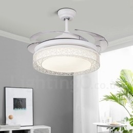 108 cm (42") 91 cm (36") Moderni nykyaikainen kaukosäädin ontto kattotuulettimen valo akryylivarjostimella vaimennettu puhdas kuparimoottori