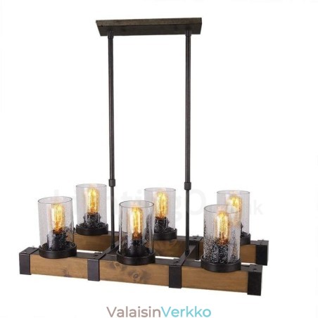 6 Light Vintage puinen kattokruunu Industrial Wind Loft Puinen lineaarinen riippuvalaisin 6 Light Vintage puinen kattokruunu Industrial Wind Loft Puinen lineaarinen riippuvalaisin