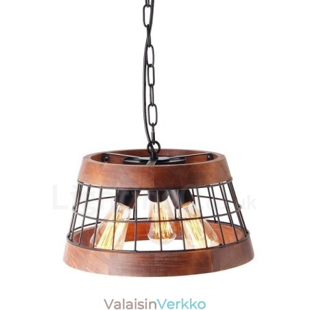 3 Light Ring Vintage puinen kattokruunu Industrial Wind Loft Puinen lineaarinen riippuvalaisin 3 Light Ring Vintage puinen kattokruunu Industrial Wind Loft Puinen lineaarinen riippuvalaisin