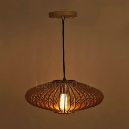 1 Light Lantern Vintage puinen kattokruunu Industrial Wind Loft Puinen lineaarinen riippuvalaistus