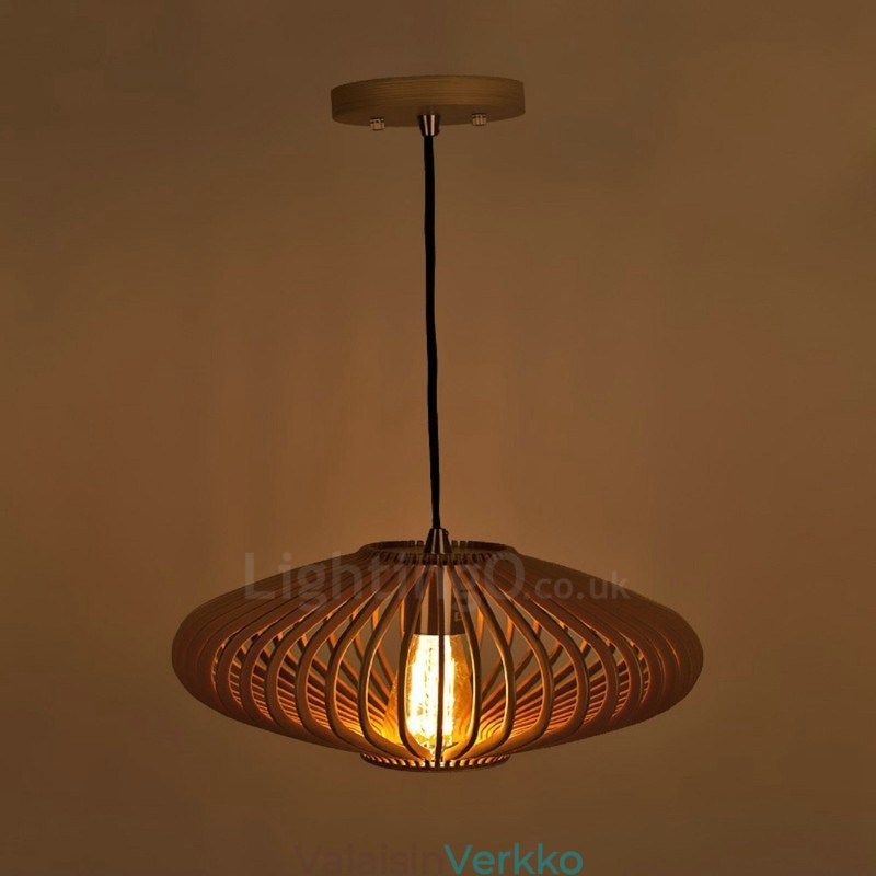 1 Light Lantern Vintage puinen kattokruunu Industrial Wind Loft Puinen lineaarinen riippuvalaistus