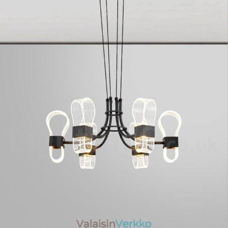 6 kevyttä pohjoismaista postmodernia design-kattokruunua akryylisävyillä 6 kevyttä pohjoismaista postmodernia design-kattokruunua akryylisävyillä