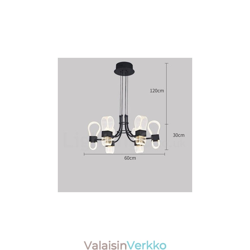 6 kevyttä pohjoismaista postmodernia design-kattokruunua akryylisävyillä