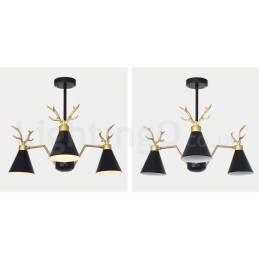 3 Vaalea pohjoismainen Macaron Modern Antlers kattokruunu