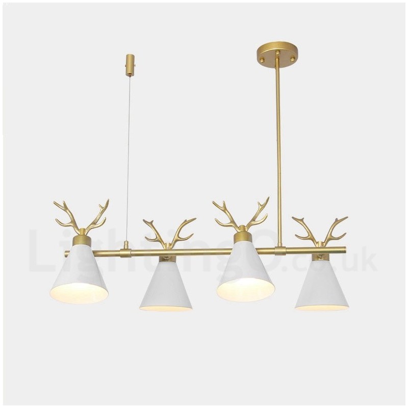 4 Vaalea pohjoismainen Macaron Modern Antlers kattokruunu
