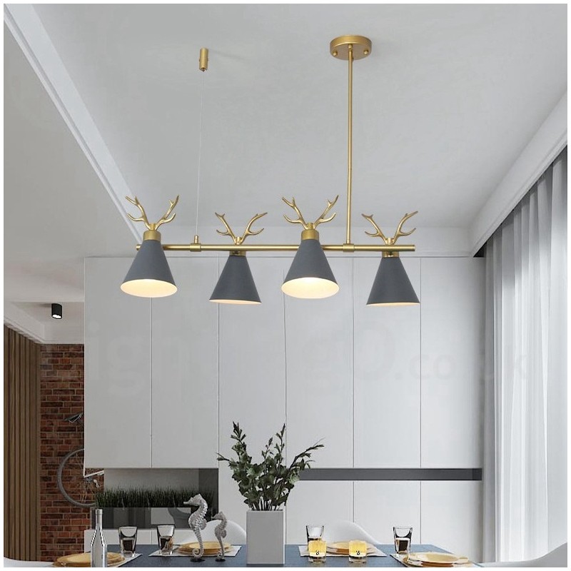 4 Vaalea pohjoismainen Macaron Modern Antlers kattokruunu