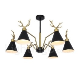 6 Vaalea pohjoismainen Macaron Modern Antlers kattokruunu