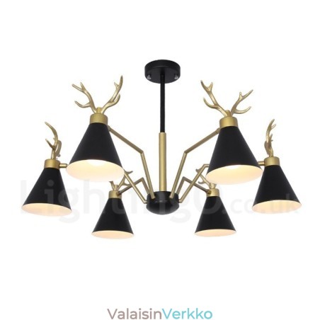 6 Vaalea pohjoismainen Macaron Modern Antlers kattokruunu 6 Vaalea pohjoismainen Macaron Modern Antlers kattokruunu