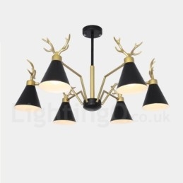 6 Vaalea pohjoismainen Macaron Modern Antlers kattokruunu