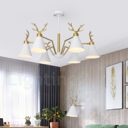 6 Vaalea pohjoismainen Macaron Modern Antlers kattokruunu