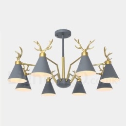 8 Vaalea pohjoismainen Macaron Modern Antlers kattokruunu