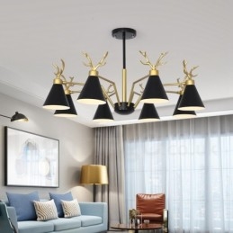 8 Vaalea pohjoismainen Macaron Modern Antlers kattokruunu
