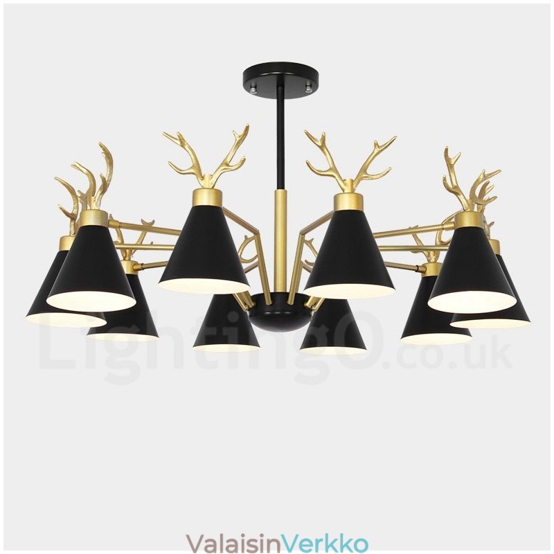 10 Vaalea pohjoismainen Macaron Modern Antlers kattokruunu