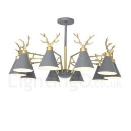 10 Vaalea pohjoismainen Macaron Modern Antlers kattokruunu
