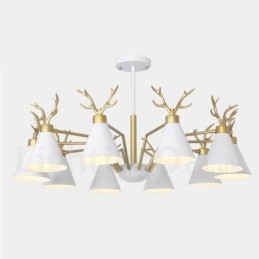 10 Vaalea pohjoismainen Macaron Modern Antlers kattokruunu