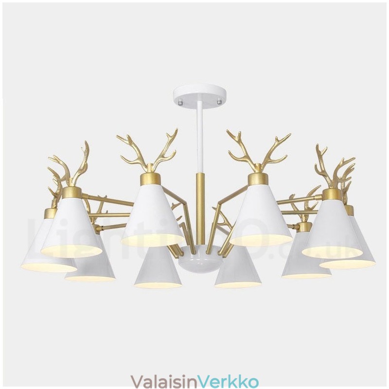 10 Vaalea pohjoismainen Macaron Modern Antlers kattokruunu