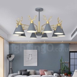 10 Vaalea pohjoismainen Macaron Modern Antlers kattokruunu