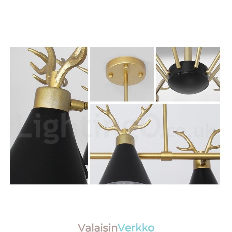 10 Vaalea pohjoismainen Macaron Modern Antlers kattokruunu