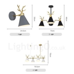 10 Vaalea pohjoismainen Macaron Modern Antlers kattokruunu