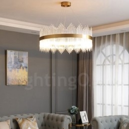 Postmoderni ylellinen pyöreä kristalliriippuvalaisin näyttelyhalli