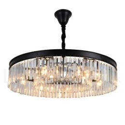 Postmoderni Luxury Round K9 Crystal Pendant Chandelier Lights -näyttelyhalli