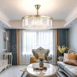 Postmoderni Luxury Round K9 Crystal Pendant Chandelier Lights -näyttelyhalli