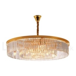 Postmoderni Luxury Round K9 Crystal Pendant Chandelier Lights -näyttelyhalli