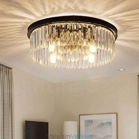 Postmoderni Luxury Round K9 Crystal Flush Mount Ceiling Light Exhibition Hall Postmoderni Luxury Round K9 Crystal Flush Mount Ceiling Light Exhibition Hall