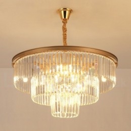 Postmoderni Luxury Round K9 Crystal Pendant Chandelier Lights -näyttelyhalli
