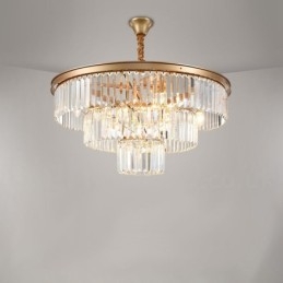 Postmoderni Luxury Round K9 Crystal Pendant Chandelier Lights -näyttelyhalli