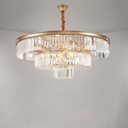 Postmoderni Luxury Round K9 Crystal Pendant Chandelier Lights -näyttelyhalli