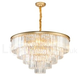 Postmoderni Luxury Round K9 Crystal Pendant Chandelier Lights -näyttelyhalli
