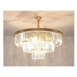 Postmoderni Luxury Round K9 Crystal Pendant Chandelier Lights -näyttelyhalli