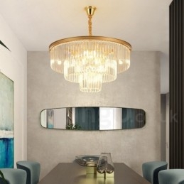 Postmoderni Luxury Round K9 Crystal Pendant Chandelier Lights -näyttelyhalli