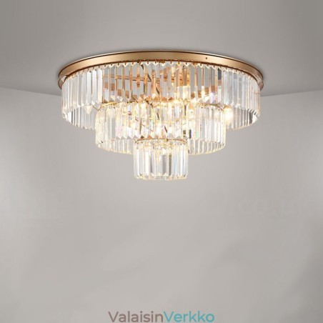 Postmoderni Luxury Round K9 Crystal Flush Mount Ceiling Light Exhibition Hall Postmoderni Luxury Round K9 Crystal Flush Mount Ceiling Light Exhibition Hall