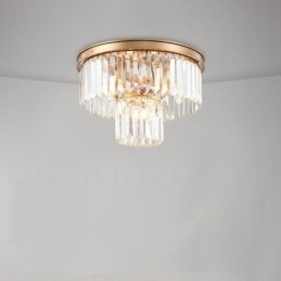 Postmoderni Luxury Round K9 Crystal Flush Mount Ceiling Light Exhibition Hall