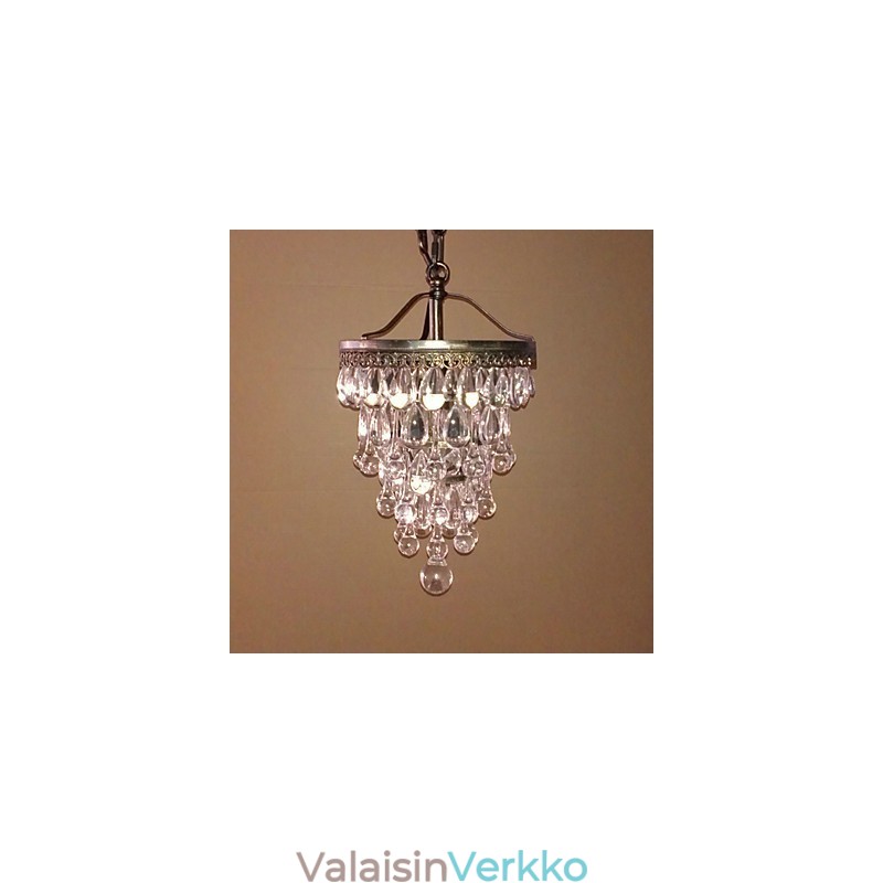 Moderni kristallihelmiriipus, jossa on 1 valo- ja antiikkivärivalaisin