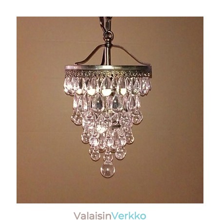 Moderni kristallihelmiriipus, jossa on 1 valo- ja antiikkivärivalaisin