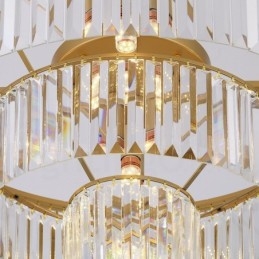 Postmoderni Luxury Round K9 Crystal Flush Mount Ceiling Light Exhibition Hall