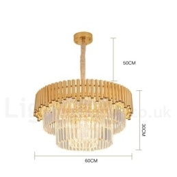 Postmoderni Gold Luxury Round K9 Crystal Pendant -kattokruunuvalojen messuhalli