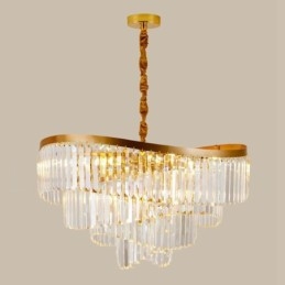 Kultainen Postmoderni Luxury Round K9 Crystal Pendant Kattokruunu -näyttelyhalli