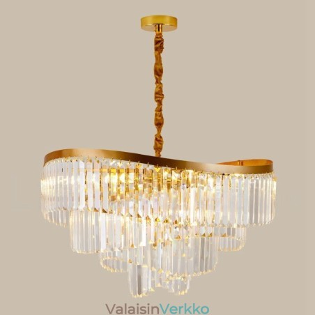 Kultainen Postmoderni Luxury Round K9 Crystal Pendant Kattokruunu -näyttelyhalli Kultainen Postmoderni Luxury Round K9 Crystal Pendant Kattokruunu -näyttelyhalli