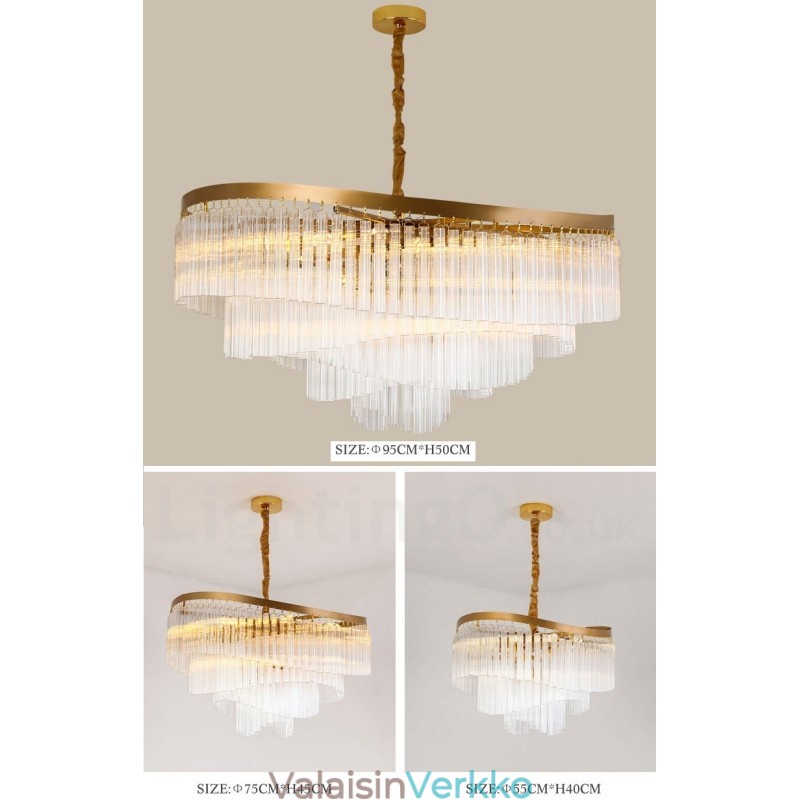 Kultainen Postmoderni Luxury Round K9 Crystal Pendant Kattokruunu -näyttelyhalli